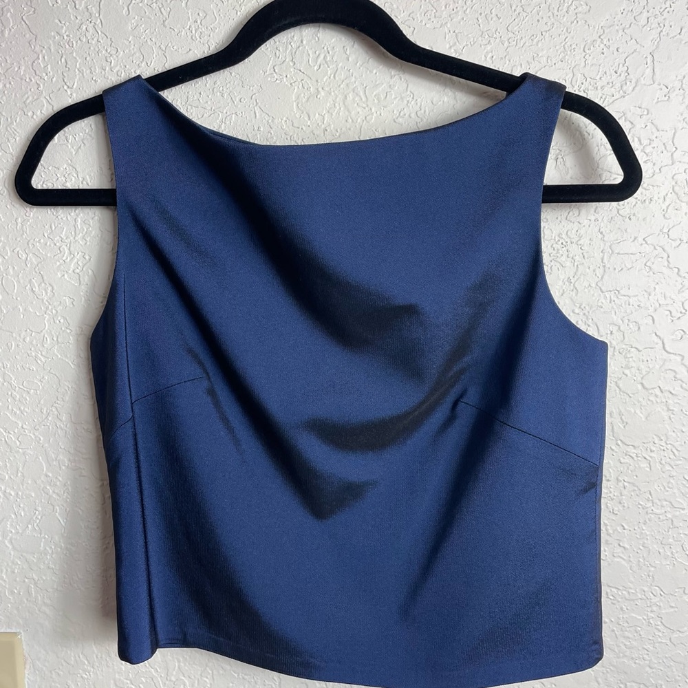 David Meister Sleeveless Cropped Top Sz 8